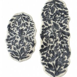 Anthropologie blue and white bathmat set